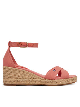 Tommy Hilfiger Tommy Hilfiger Espadrilės Hemp Crossover Strap Wedge Espadrilles FW0FW09332 Rožinė
