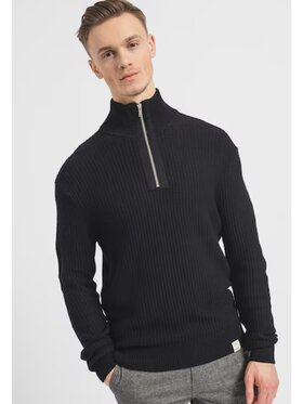 Mustang Mustang Sweter Style Emil T Ziptroyer Czarny Regular Fit