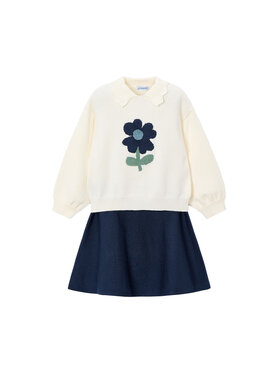 Mayoral Mayoral Komplet bluza i spódniczka 4932 Beżowy Regular Fit