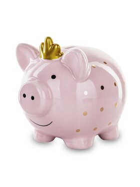 MIAhome MIAhome Skarbonka ceramiczna - 11x11x9 cm świnka PIGGY Kolorowy