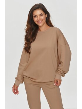 Makadamia Makadamia Bluza M859 Brązowy Loose Fit