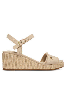 Tommy Hilfiger Tommy Hilfiger Sandále Mid Woven Wedge Espad Fringe FW0FW09470 Béžová