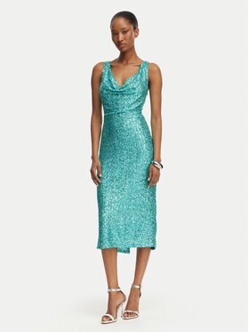 Rinascimento Rinascimento Cocktail obleka CFC0123778003 Zelena Regular Fit