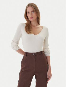 Kontatto Kontatto Sveter 3M0818C Écru Slim Fit