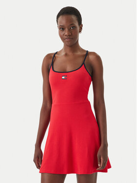 Tommy Jeans Tommy Jeans Ikdienas kleita DW0DW22335 Sarkans Slim Fit