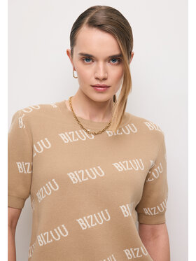 BIZUU BIZUU Sweter AYLE Beżowy Standard Fit