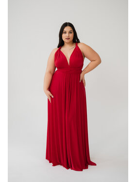 ROSE AVENUE ROSE AVENUE Sukienka wieczorowa MULTIWAY Czerwony Long Fit