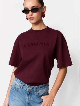 La Mania La Mania T-Shirt CHUCK Bordowy Basic Fit
