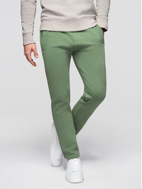 Ombre Ombre Teplákové kalhoty OM-PABS-0304 Zelená Slim Fit