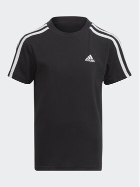 adidas adidas Tricou Essentials 3-Stripes Cotton T-Shirt IC9135 Negru Regular Fit