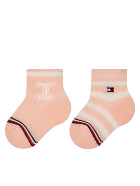 Tommy Hilfiger Tommy Hilfiger Zestaw 2 par wysokich skarpet dziecięcych 701224996 Różowy