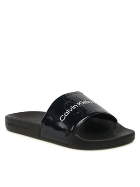 Calvin Klein Jeans Calvin Klein Jeans Чехли Slide Metallic Monologo YW0YW00638 Тъмносин