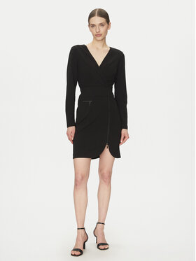 DKNY DKNY Kokteilinė suknelė DD4JI62A Juoda Slim Fit