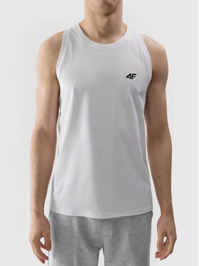 4F 4F Tank top 4FWSS24TSLEM076-10S Biały Regular Fit