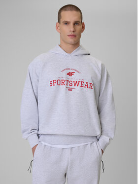 4F 4F Bluza SPORTS CLUB Szary jasny Loose Fit