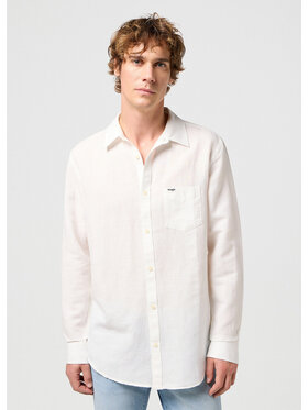 Wrangler Wrangler Koszula LS 1 PKT SHIRT Biały Regular Fit