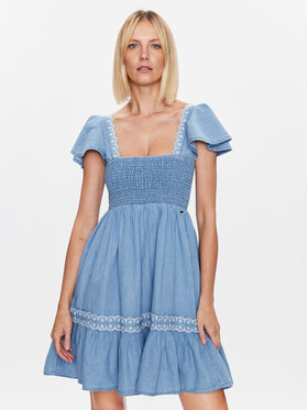 Pepe Jeans Pepe Jeans Vsakodnevna obleka Adele PL953221 Modra Regular Fit