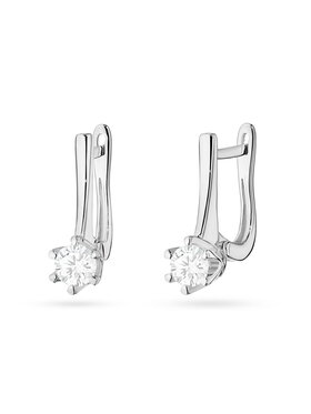 Fugart Fugart Kolczyki Kolczyki z białego złota z diamentami laboratoryjnymi FKO520-B585-LD0.60 Biały
