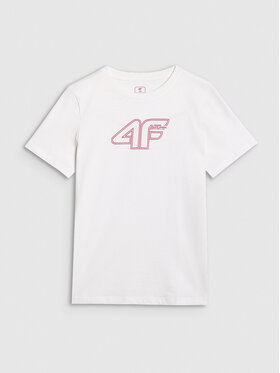 4F 4F T-Shirt BASIC+ Biały Regular Fit