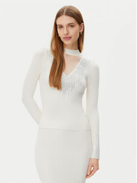 Guess Guess Sweter W5RR15 Z2Y50 Écru Regular Fit