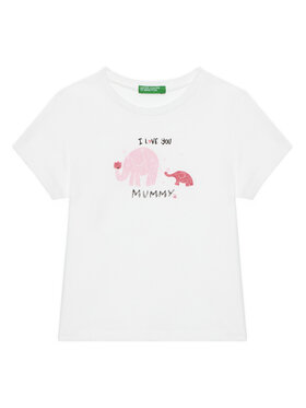 United Colors Of Benetton United Colors Of Benetton Тишърт 3I1XG10JJ Бял Regular Fit