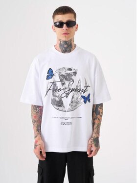 Machinist Machinist T-Shirt Koszulka Z Krótkim Rękawem Męska Biała Machinist Free Spirit M Biały Oversize
