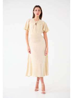 Leimann Leimann Sukienka koktajlowa Camelia Beżowy Feminine Fit
