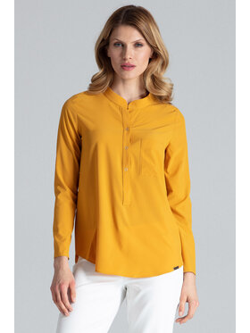 FIGL FIGL Bluzka M663 Żółty Regular Fit