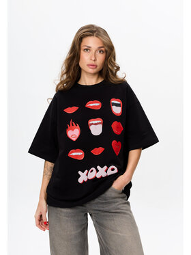 Mirons Mirons T-Shirt Print Biały Oversize