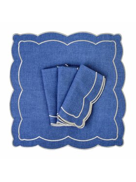 Roseberry Home Roseberry Home Serwetki haftowane Blue Onde Niebieski