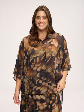 Fiorella Rubino Fiorella Rubino Camicia 5025E000154N0V2 Marrone Over Fit
