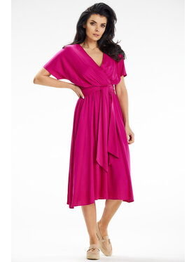 Awama Awama Sukienka letnia A642 Fioletowy Basic Fit