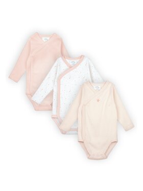 Stellou & friends Stellou & friends Komplet body dziecięcych Long Sleeve CROSS-BODY Różowy