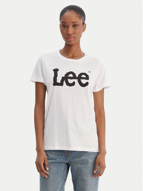 Lee Lee Majica Logo Tee L42UER12 112109470 Bela Regular Fit