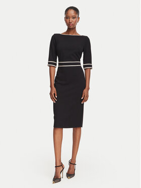 Rinascimento Rinascimento Cocktail obleka CFC0131086003 Črna Slim Fit