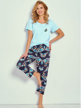 Taro Taro Piżama T3329-01 Turkusowy Basic Fit