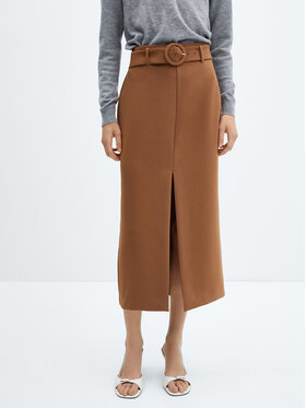 Mango Mango Midi szoknya Manuela 57975138 Barna Regular Fit