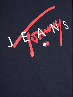 Tommy Jeans T-shirt Signature Twist DM0DM19683 Tamnoplava Regular Fit