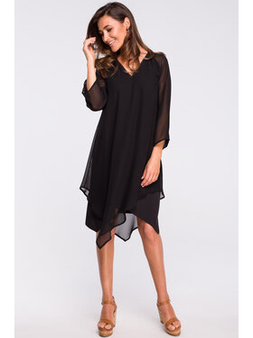 Stylove Stylove Každodenné šaty S159 Čierna Regular Fit