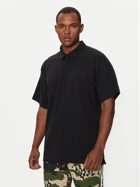 adidas adidas Тениска с яка и копчета Premium Essentials HR8677 Черен Loose Fit