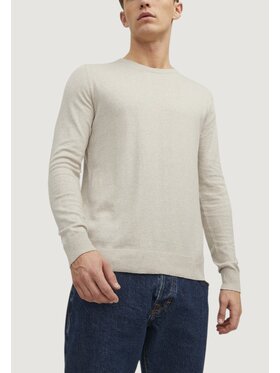 Jack&Jones Jack&Jones Πουλόβερ JJEEMIL KNIT CREW NECK NOOS Μπεζ To Fit