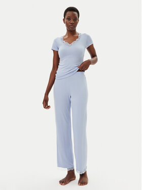 Hunkemöller Hunkemöller Pidžama Nanna 301484 Zils Regular Fit