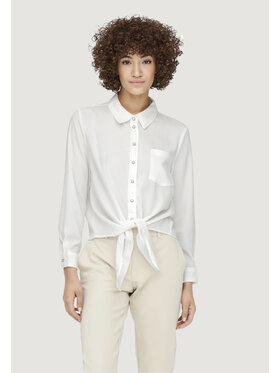 ONLY ONLY Blusa ONLLECEY LS KNOT SHIRT NOOS WVN Bianco Shirt Fit