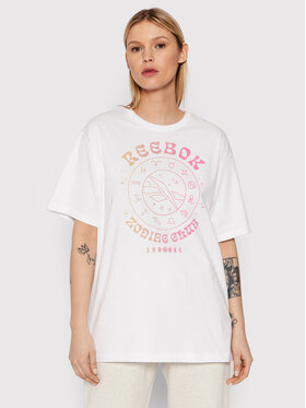 Reebok Reebok Marškinėliai Classics Supernatural Graphic H58683 Balta Oversize