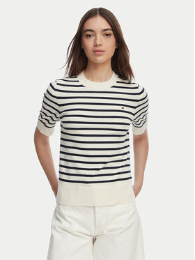 Tommy Hilfiger Tommy Hilfiger Svetr WW0WW49705 Bílá Slim Fit