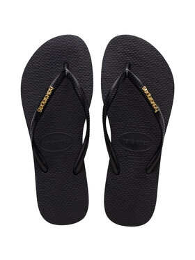 Havaianas Havaianas Japonki HAVAIANAS Infradito Donna Hav. Slim Logo Metallic 4119875.1924 Nero Czarny