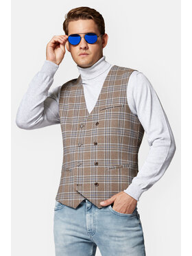 Lancerto Lancerto Kamizelka Grassy KA131223000011 Beżowy Slim Fit