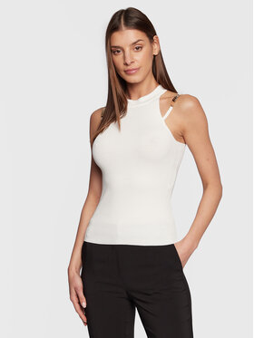 Fracomina Fracomina Top FR23ST4002K41801 Biela Slim Fit