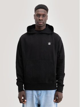 Jigga Wear Jigga Wear Bluza Bluza Z Kapturem Oversize Męska Czarna / Biała Jigga Wear Crown XL Czarny Oversize