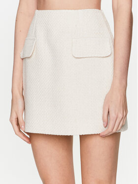 MVP Wardrobe MVP Wardrobe Spódnica mini MVPE3GO059.0TE0161 Écru Slim Fit